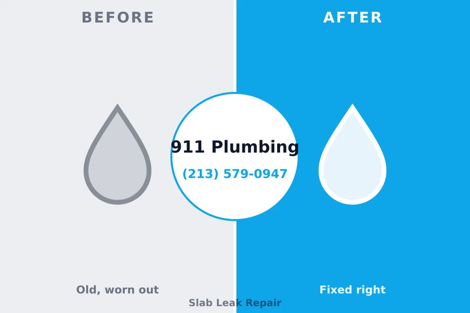 Before and after: plumbing repair Presquille, LA